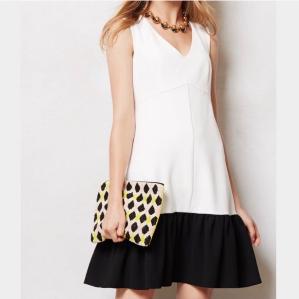 SOLD! Leifsdottir Black and White Dress by Anthropologie